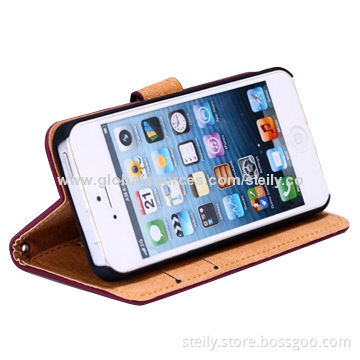 Dermis+PC Wallet Leather Case for iPhone 5/5S with Credit Card Slot, Comes in Various ColorsNew